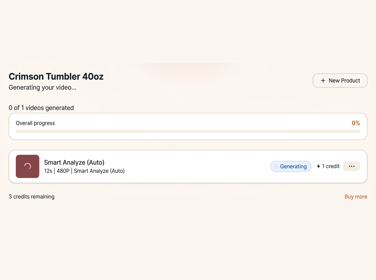 Video generation progress page